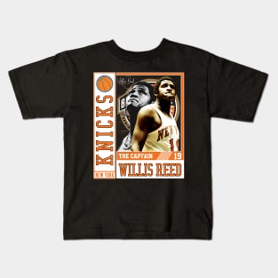 Willis Reed The Captain Basketball Legend Signature Vintage Retro 80s 90s Bootleg Rap Style Kids T-Shirt